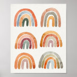 Modern Boho Rainbow Collection  Poster<br><div class="desc">Earthy Tone Watercolor Rainbow Illustration</div>