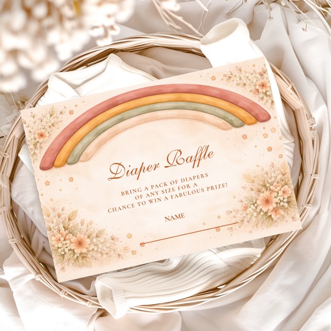 Modern Boho Rainbow Diapper Raffle Enclosure Card (Creator Uploaded)