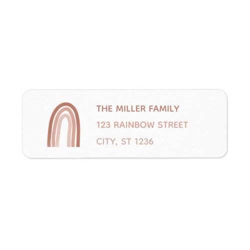 Modern Boho Rainbow Family Return Address Label