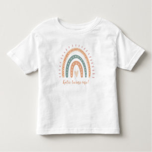 Modern Boho Rainbow Pastel Fiesta 1st Birthday Toddler T-shirt