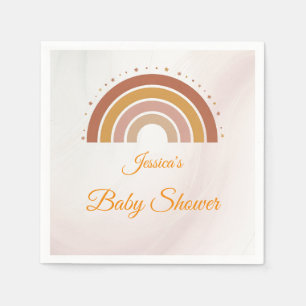Modern Boho Rainbow Personalized Baby Shower Napkins