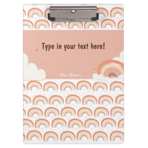 Modern Boho Rainbow Personalized Binder, custom  Clipboard