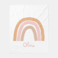 Modern Boho Rainbow Personalized Name Blanket