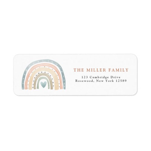 Modern Boho Rainbow Return Address Label