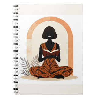 Modern Boho Reading Woman Terracotta Journal