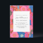 Modern Boho Red Floral 50th Birthday Party Invitation<br><div class="desc">Custom Colorful Boho Modern Red Floral 50th Birthday Party Invitation - all text is editable so this can be edited for any age</div>