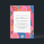 Modern Boho Red Floral 50th Birthday Party Invitation<br><div class="desc">Custom Colorful Boho Modern Red Floral 50th Birthday Party Invitation - all text is editable so this can be edited for any age</div>