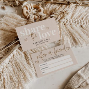 Modern Boho Refer A Friend Discount Coupon Card