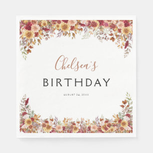 Modern Boho Rustic Birthday Party Napkins