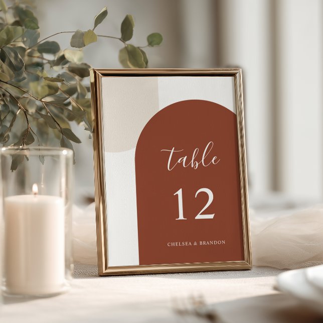 Modern Boho Rustic Terracotta Arch Table Number (Creator Uploaded)