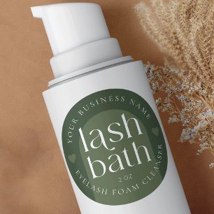 Modern Boho Sage Green Lash Bath Foam Cleanser Classic Round Sticker