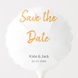 Modern boho save the date add QR name date orange  Balloon