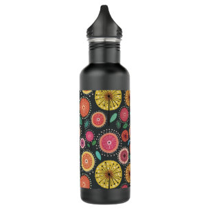 Modern Boho Scandi folk floral Stainless Steel Water Bottle