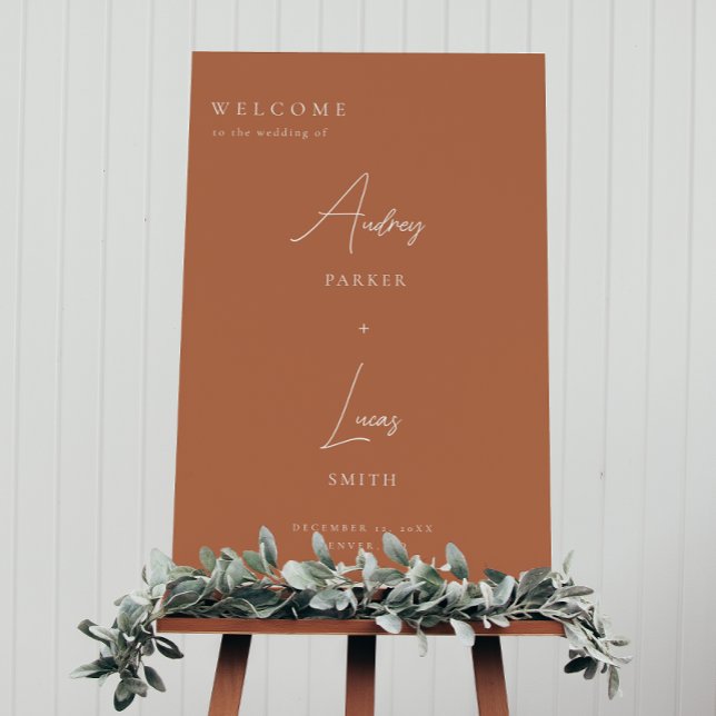 Modern Boho Script Wedding Welcome Foam Board (Creator Uploaded)