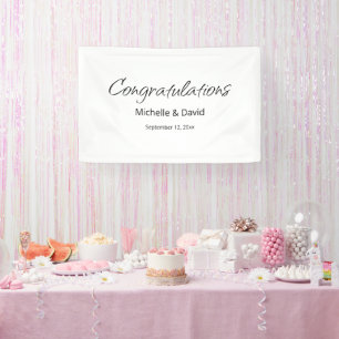 Modern Boho Simple Script Wedding Reception Banner