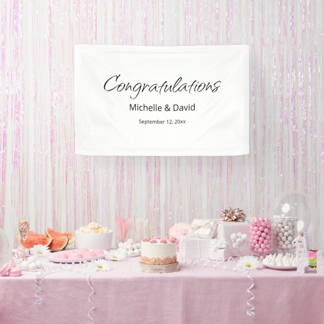 Modern Boho Simple Script Wedding Reception  Banner (Party)