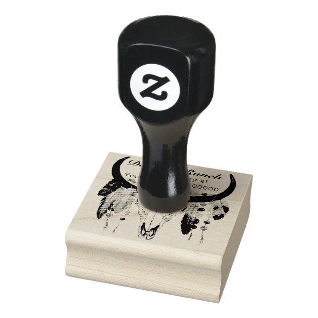 Modern Boho Skull Address Rubber Stamp (Stamp)