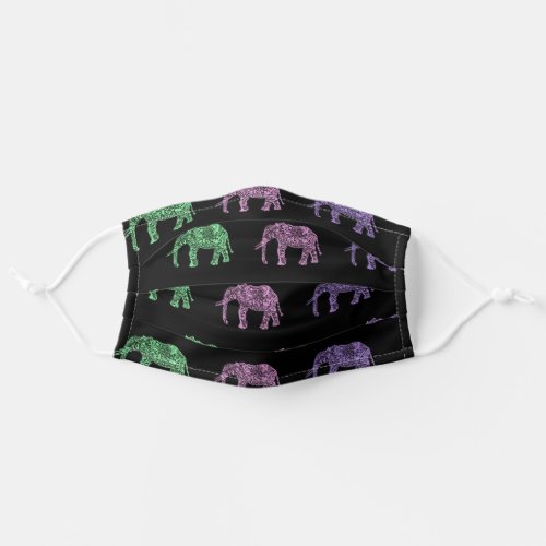 Modern boho style colorful elephant pattern adult cloth face mask
