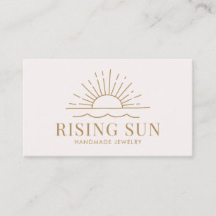 Modern Boho Sun and Beach Wave Business Card