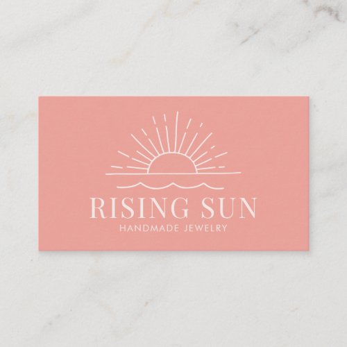 Modern Boho Sun and Beach Wave Business Card