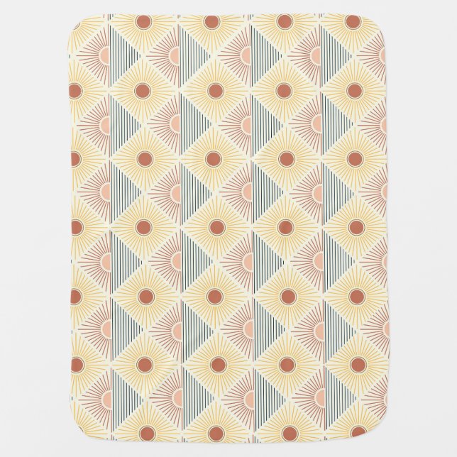 Modern Boho Sun Baby Blanket (Front)
