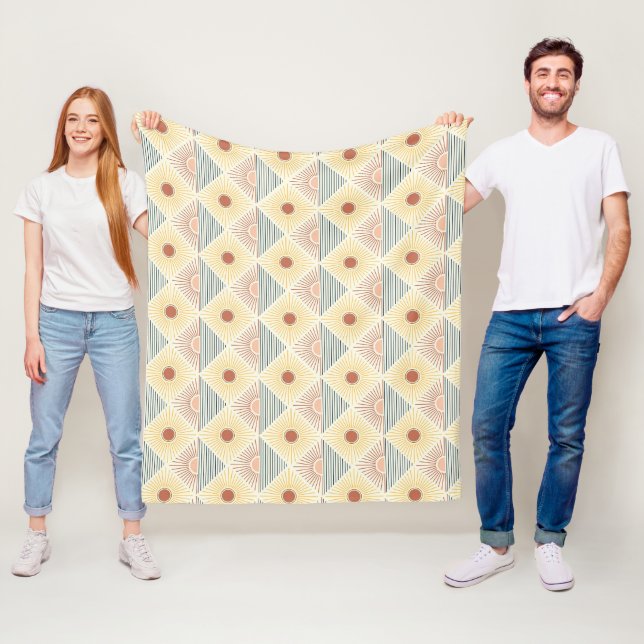 Modern Boho Sun Fleece Throw Blanket (In Situ)