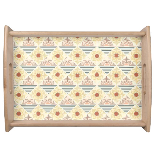 Modern Boho Sun Pattern Serving Tray (Front)