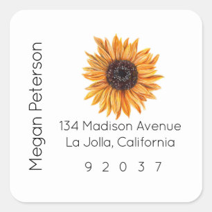 Modern Boho Sunflower Return Address Label