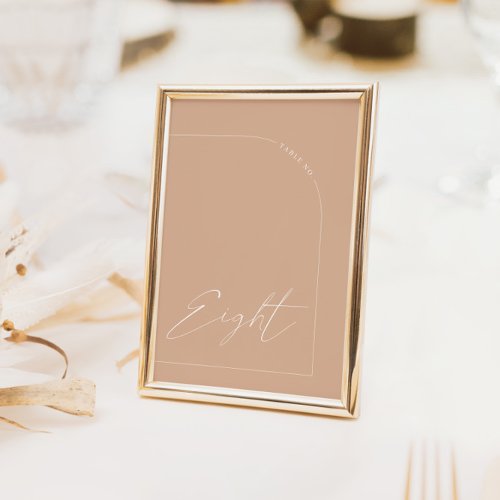Modern Boho Tan Arch Table Eight Table Number