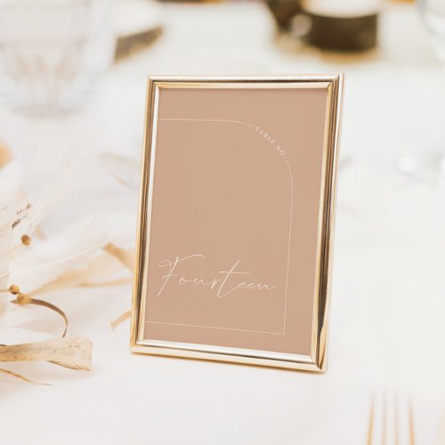 Modern Boho Tan Arch Table Fourteen Table Number