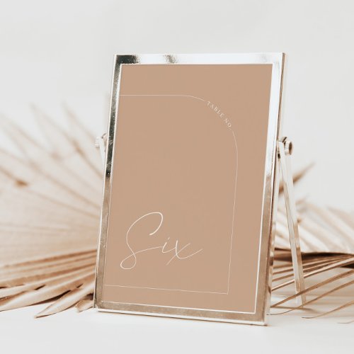 Modern Boho Tan Arch Table Six Table Number