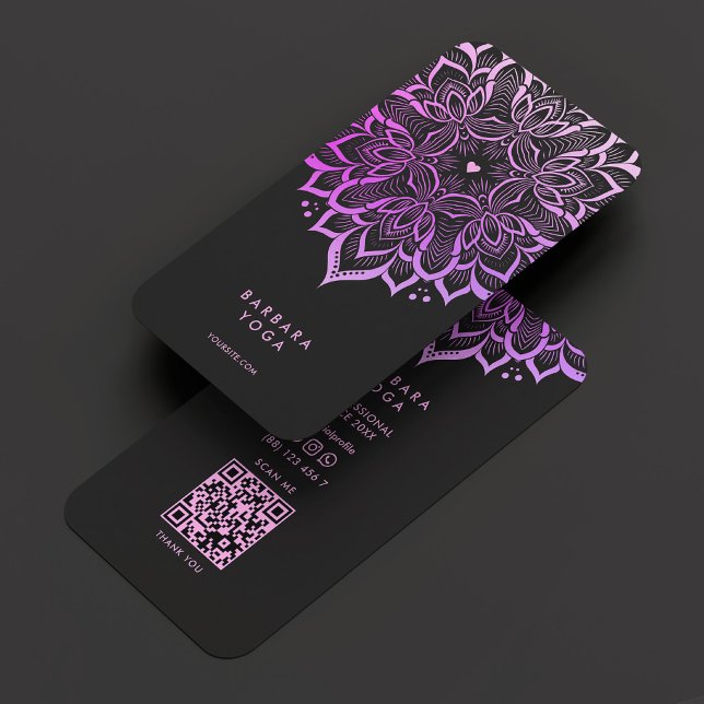 Modern Boho Tarot Purple Mandala Spiritual Lotus  Business Card (Modern Boho Purple Mandala Spiritual Lotus Business Card
)