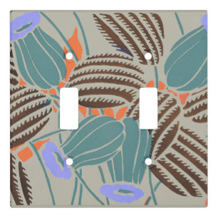 Modern Boho Teal & Lavender Floral Decor Light Switch Cover