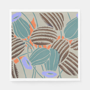 Modern Boho Teal & Lavender Floral Decor Napkins
