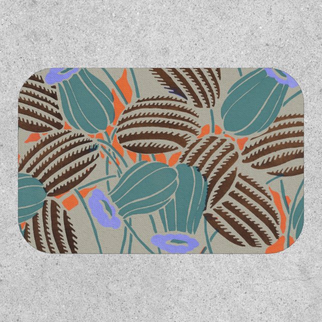 Modern Boho Teal & Lavender Floral Decor Patch (Front)