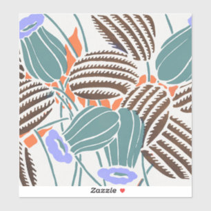 Modern Boho Teal & Lavender Floral Decor Sticker