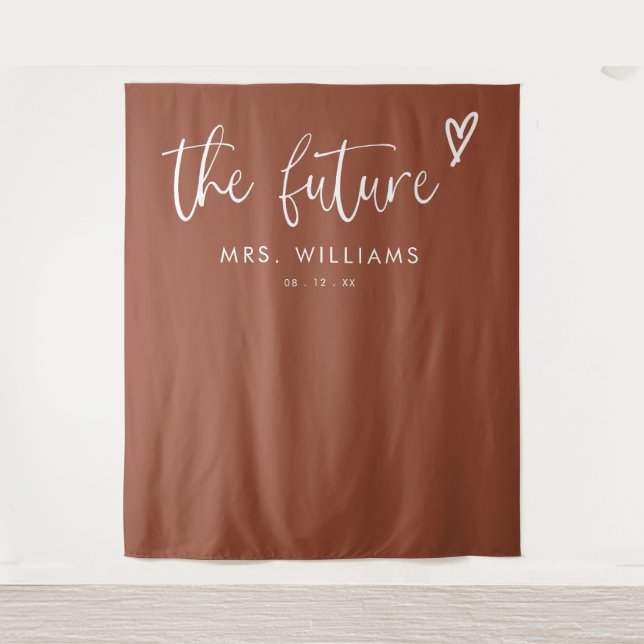 Modern Boho Terracotta Bridal Shower Backdrop (Front)