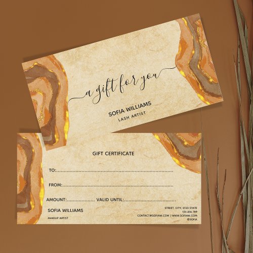Modern Boho Terracotta Certificate Gift Card