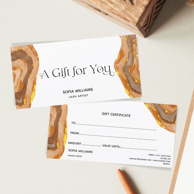 Modern Boho Terracotta Certificate Gift Card (Creator Uploaded)