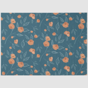 Modern BOHO Terracotta Floral Watercolor Decoupage Tissue Paper