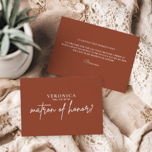 Modern Boho Terracotta Matron of Honor Proposal