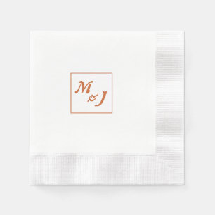 Modern Boho Terracotta Minimalist Wedding Napkins