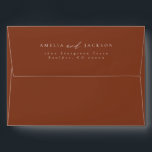 Modern Boho Terracotta Return Address Envelope<br><div class="desc">This is a terracotta earth tone tone return address envelope. Edit all wording and all colors except for the color of the cursive writing. Designed to match the SAWYER collection, but can be used completely on it's own! // For matching items, please visit the "SAWYER" collection in the Sincerely By...</div>