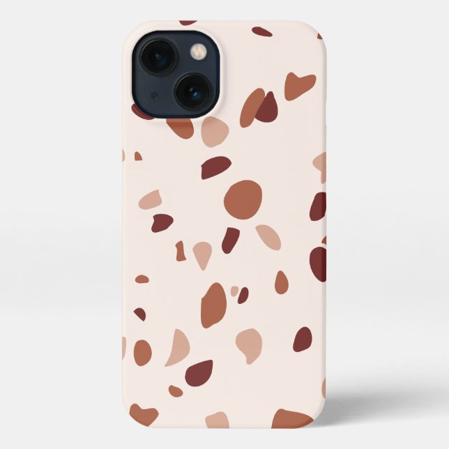 Modern Boho Terrazzo Pattern iPhone Case (Back)
