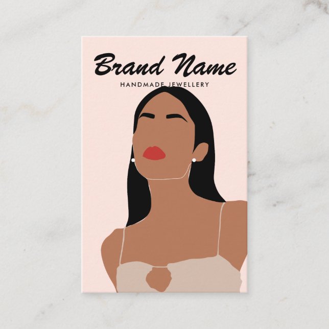 Modern Boho Trendy Woman Earrings Display Business Card (Front)