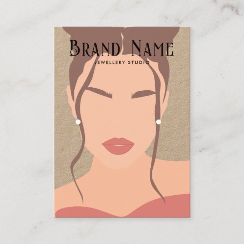 Modern Boho Trendy Woman Stud Earrings Display Business Card