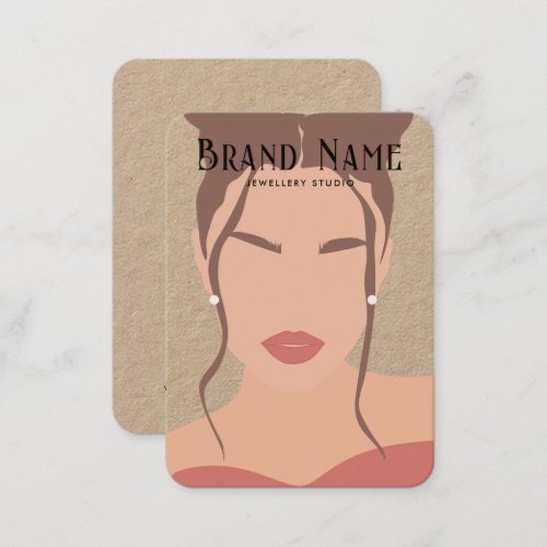 Modern Boho Trendy Woman Stud Earrings Display Business Card