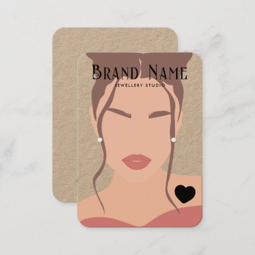 Modern Boho Trendy Woman Stud Earrings Display Business Card