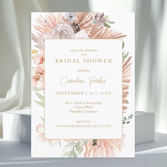 Modern Boho Tropical Bridal Shower  Invitation (Creator Uploaded)