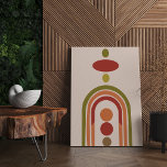 Modern Boho Wall Art, Mid Century Large Canvas<br><div class="desc">This vibrant large stretched canvas print showcases an abstract geometric pattern bursting with a kaleidoscope of colors. Shades of orange, yellow, blue, and green dance together in a harmonious display. Within the pattern is a captivating circular object, adorned with warm tones of yellow, orange, and brown. The minimalist style of...</div>